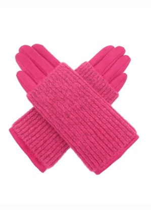 Pure Fashions Double Layer Faux Suede Gloves